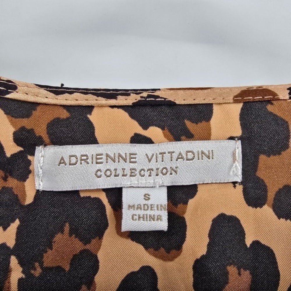 Adrienne‎ Vittadini Collection Women's Leopard Print V Neck 3/4 Sleeve Top Small - Picture 4 of 11